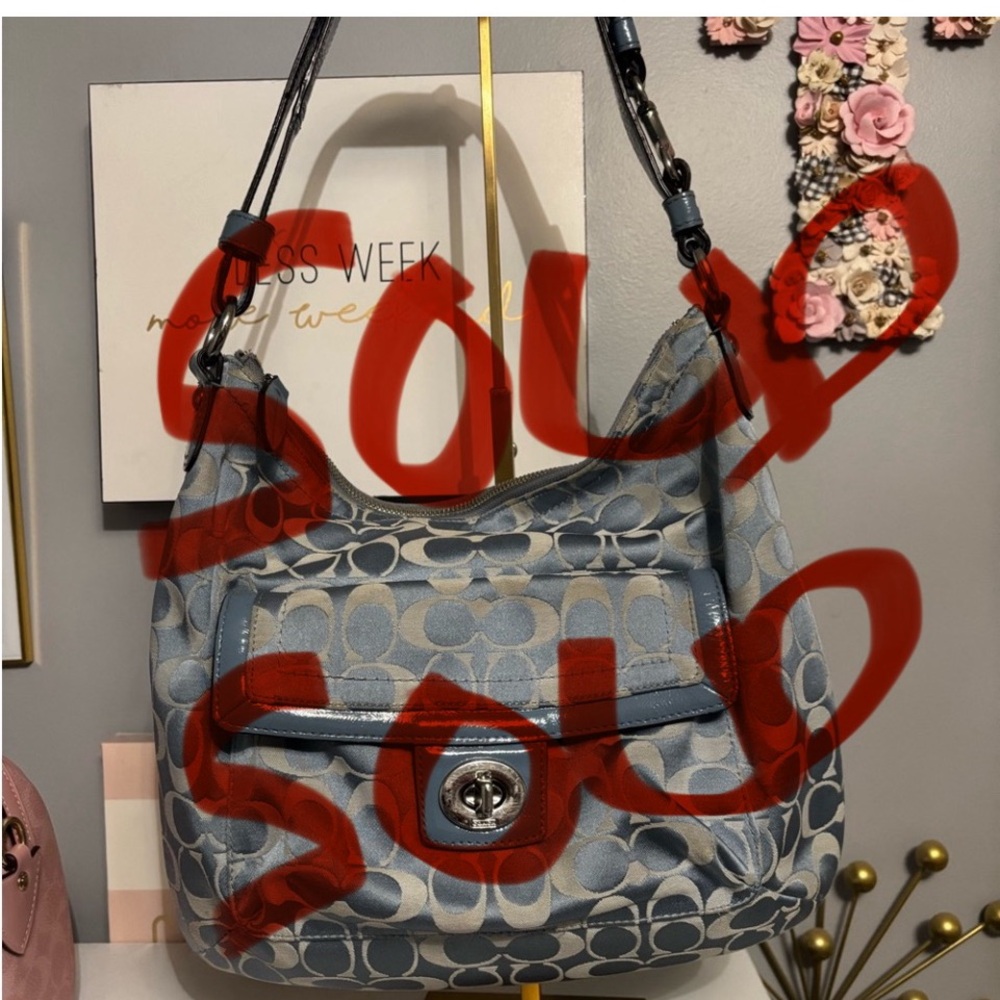 Sold
Coach Blue Patterned Shoulder Bag